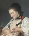 A Mother feeding her child - Nicolas Benjamin Delapierre