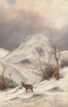 Deer in a winter landscape - Nils Hans Christiansen