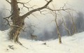 A stag in a winter landscape - Nils Hans Christiansen