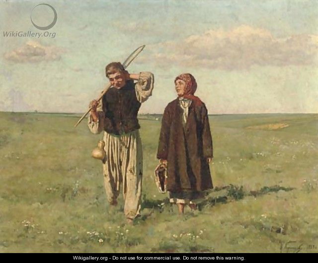 Returning from the fields - Nikolai Dmitrievich Kuznetsov