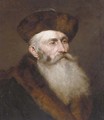 Portrait of a bearded gentleman, bust-length, in a fur hat and jacket - Nikolai Aleksandrovich Yaroshenko