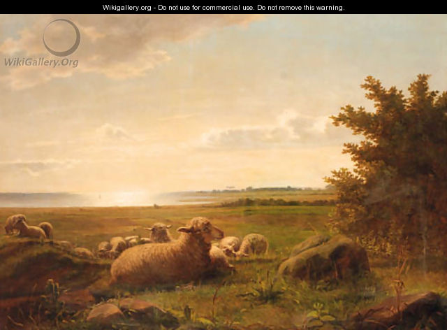Sheep in a coastal landscape - Niels Aagaard Lytzen