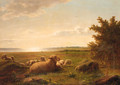 Sheep in a coastal landscape - Niels Aagaard Lytzen