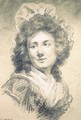 Portrait of Catherine-Noele Grand, nee Worlee, Princesse de Talleyrand-Perigord (1762-1835), bust-length - Antoine Vestier