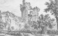 The tower of a ruined castle in a landscape - Nicolas-Charles De Silvestre