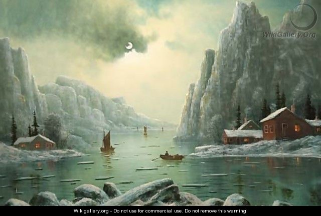 A winter fjord landscape - Nils Hans Christiansen