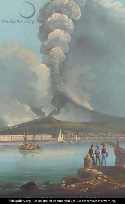 The eruption of Mount Vesuvius, 1872 - Neapolitan School