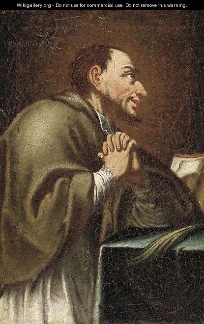 Saint Charles Borromeo; and a Franciscan Saint - Neapolitan School