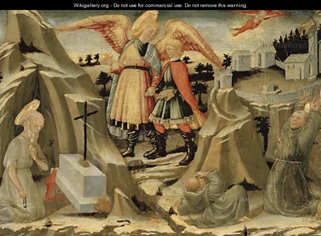 Tobias and the Angel, the Penitence of Saint Jerome and the Stigmatization of Saint Francis - Nero di Bicci