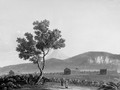 A view of the three temples at Paestum; and A view of Naples looking towards Posillipo - Neapolitan School