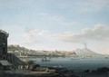 A view of the Bay of Naples from Pozzuoli, with Vesuvius beyond - Neapolitan School