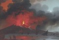 Vesuvius erupting by night 2 - Neapolitan School