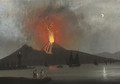 Vesuvius erupting - Neapolitan School