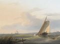 Sailing vessels in an estuary - Nicolaas Riegen