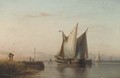 Sailing vessels in a calm estuary at dusk - Nicolaas Riegen