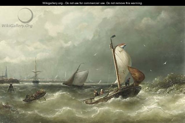A sailing barge from Marken on the IJ, Amsterdam - Nicolaas Riegen