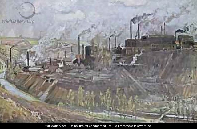 Forges and steelworks at Freiberg, Saxony - (after) Bracht, Eugen Felix Prosper