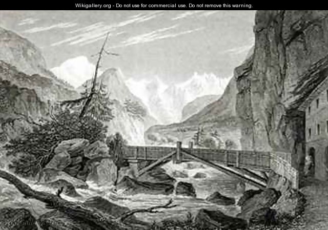 Mont Blanc from the Baths of St. Didier - (after) Brockedon, William