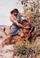 He seized the lion and tore it to pieces - Charles Edmund Brock