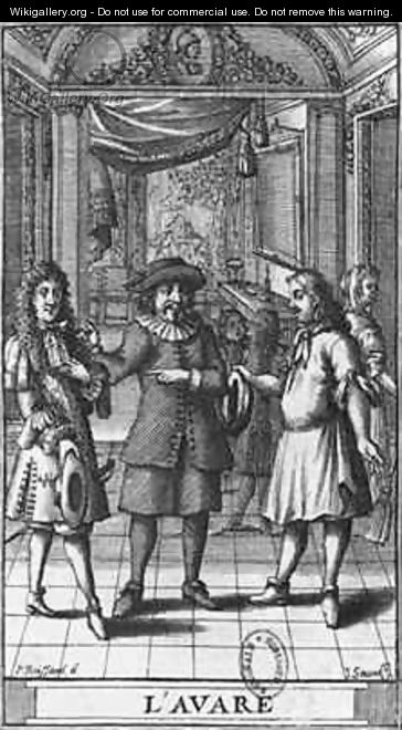 Moliere as Harpagon, frontispiece illustration from 