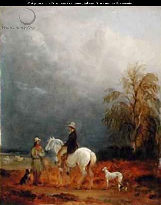 A Traveller and a Shepherd in a Landscape - Edmund Bristow