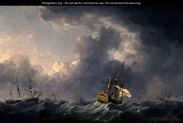 English Ships Running Before a Gale - Charles Brooking