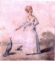 Lady with peacock - Agostino Brunias