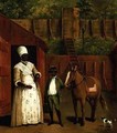 A Negro Mother and Son with a Pony outside a Stable - Agostino Brunias