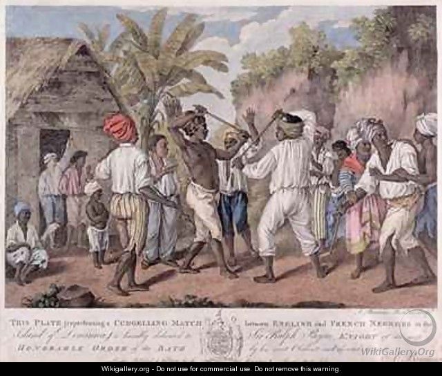 A Cudgelling Match between English and French Negroes on the Island of Dominica - Agostino Brunias