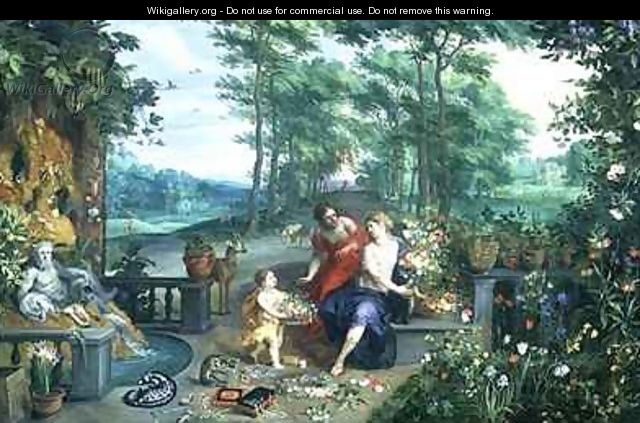 Flora and Nymphs in a Garden - Jan & Balen, Hendrik van Brueghel
