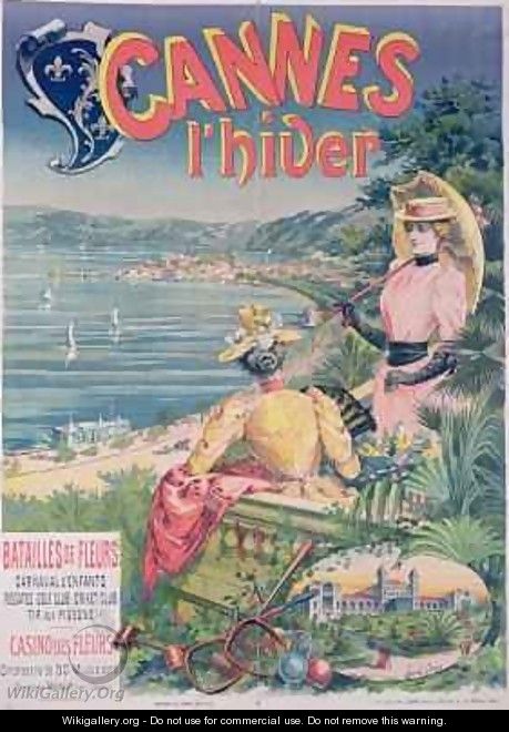 Poster advertising the Casino des Fleurs, Cannes in Winter - (after) Brun, Emmanuel
