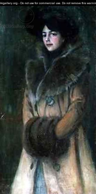 Lady with a Fur Muff - Theodor Bruckner