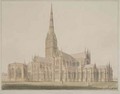 South East View of the Salisbury Cathedral and Chapter House - John Buckler