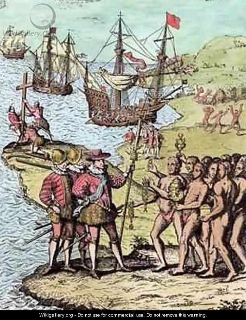 Columbus at Hispaniola 2 - (after) Bry, Theodore de