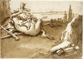 A Centaur And A Female Faun In A Landscape - Giovanni Domenico Tiepolo