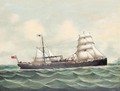 Steamship in a choppy sea - English School