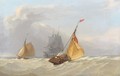 Sailing boats with brig in the background - (after) Miles Edmund Cotman