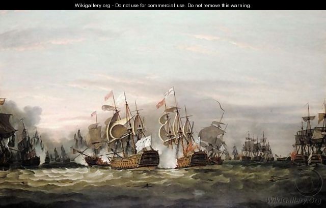 The French flagship under attack at the battle - Thomas Luny