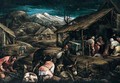 A Mountainous landscape with peasants gathering firewood - (after) Jacopo Bassano (Jacopo Da Ponte