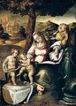 Holy family with the infant Saint John the baptist - (after) Raphael (Raffaello Sanzio of Urbino)