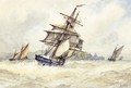 Shipping in full sail - Frederick James Aldridge