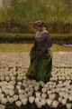 Dutch Girl In Field Of Tulips - George Hitchcock