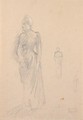 Stehende Dame Im Langen Kleid Nach Links (Standing Female Figure In A Long Dress Facing Left) - Gustav Klimt
