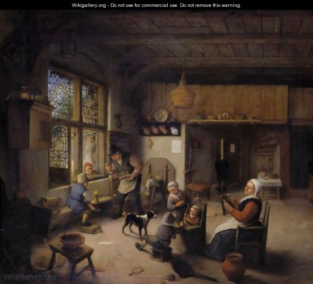 Peasant Family In An Interior - Adriaen Jansz. Van Ostade