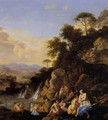 Diana And Her Nymphs Bathing In A Mountainous Landscape - Dirck van der B Lisse