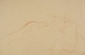 Brustbild Nach Links, Mit Geschlossenen Augen (Torso Turned To The Left, With Closed Eyes) - Gustav Klimt