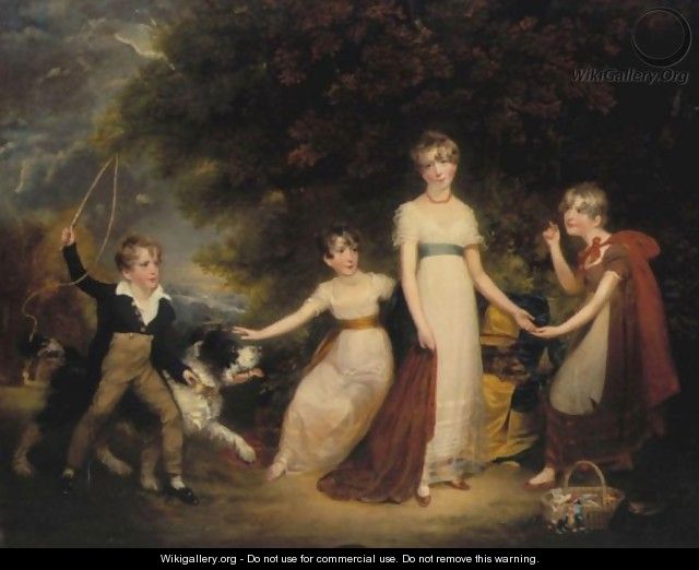 Portrait Of The Children Of Sir Walter Stirling, 1st Bart. - (after) Sir William Beechey