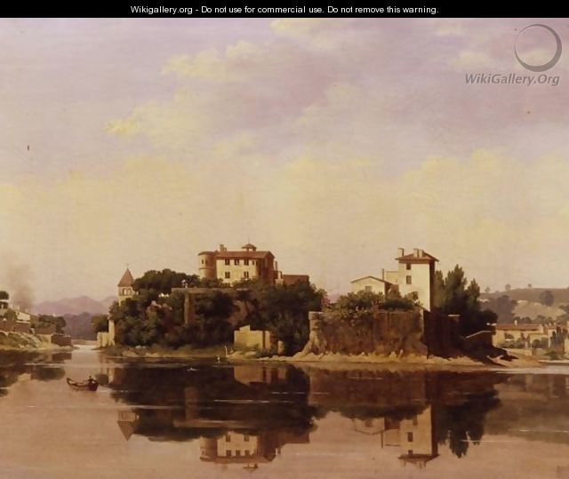 View Of The Isle Of Barbe On The Saone River, Lyon - Andre-Jean-Antoine Despois