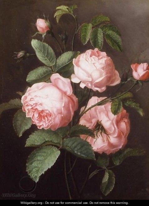 A Sprig Of Roses - Ange Louis Lesourd-Beauregard