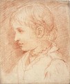 Portrait Of A Young Girl Wearing A Necklace, Seen In Profile - Simone Cantarini (Pesarese)